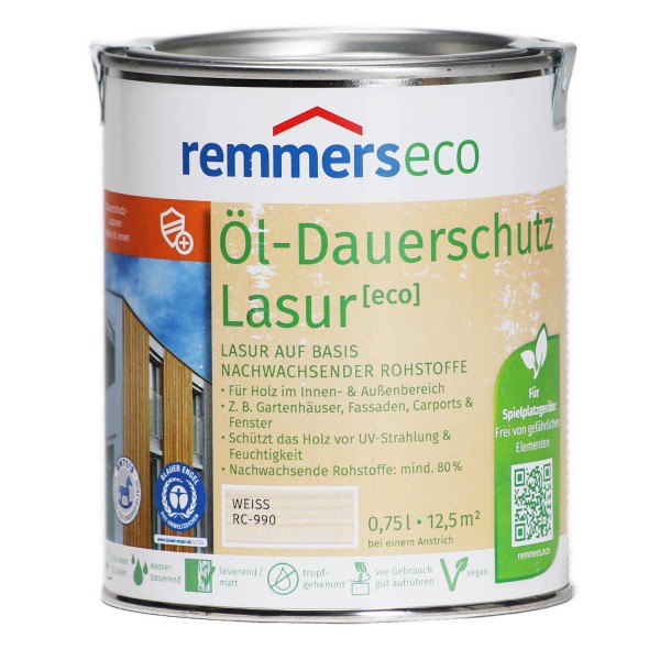 Öl-Dauerschutz-Lasur eco weiß (RC-990)