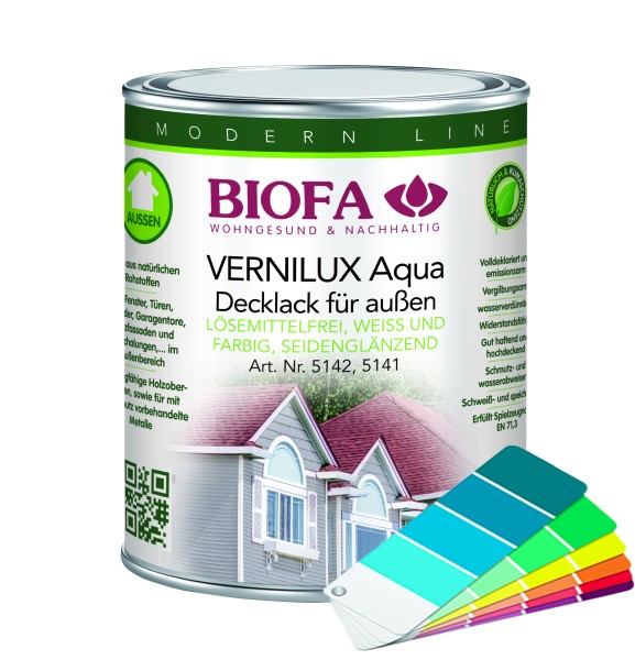 VERNILUX Aqua Decklack außen, farbig, seidenglänzend 5141