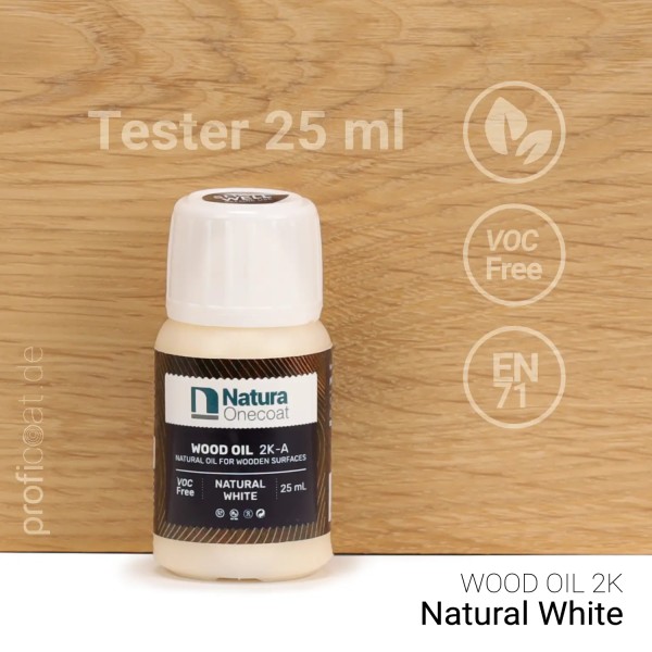 Probe Wood Oil Farbton NATURAL WHITE 25ml von Natura Onecoat