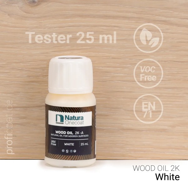Probe Wood Oil Farbton WHITE 25ml von Natura Onecoat