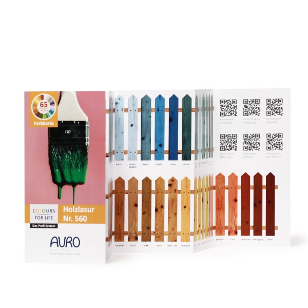 AURO COLOURS FOR LIFE Flyer Farbkarte Holzlasur 560